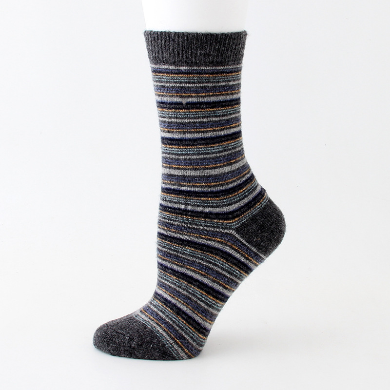 12 Pairs Winter Thick Wool Socks Soft Comfortable Pin Stripes Socks Bulk Wholesale
